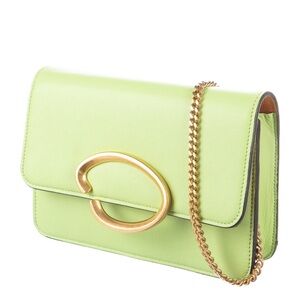 RARE Oscar De La Renta Mint Green O Nap Bag With Gold Hardware